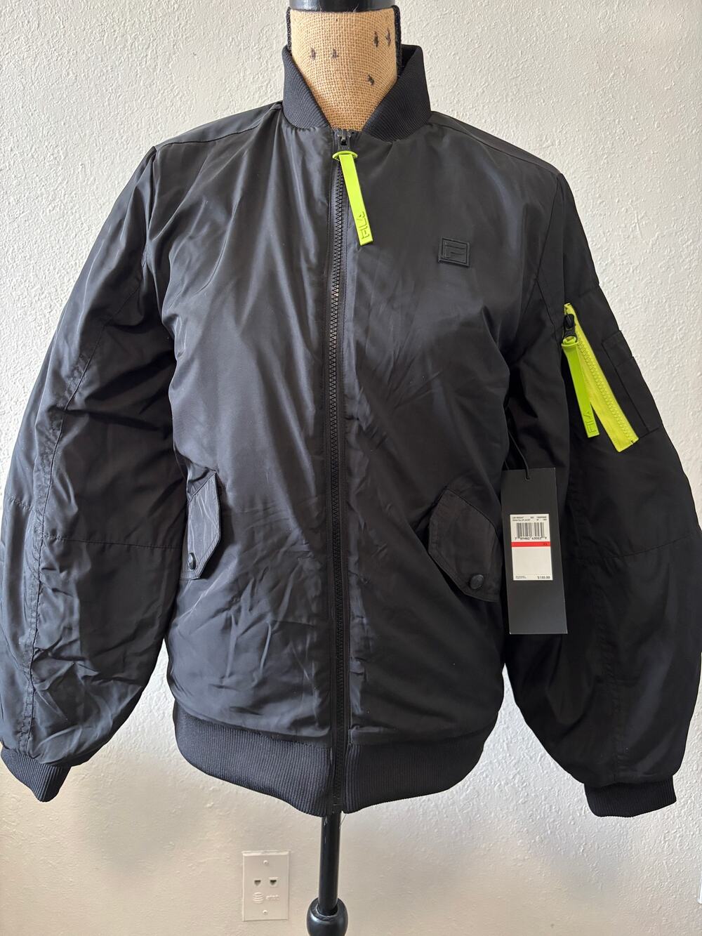 FILA Senna Insulated Jacket Balloon Sleaves Womens Size XS Black New